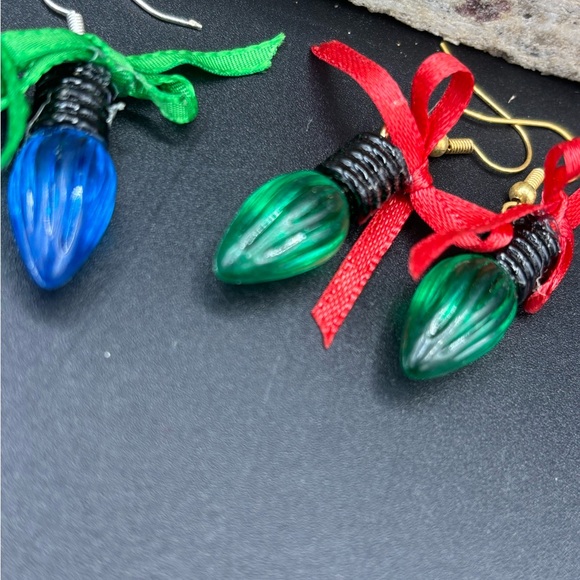 Christmas Earrings, Lightbulb Earrings, Cute Christmas, New Handmade Item - Picture 4 of 9